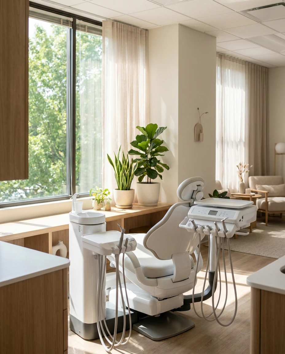 Example photo post: a bright dental clinic treatment room